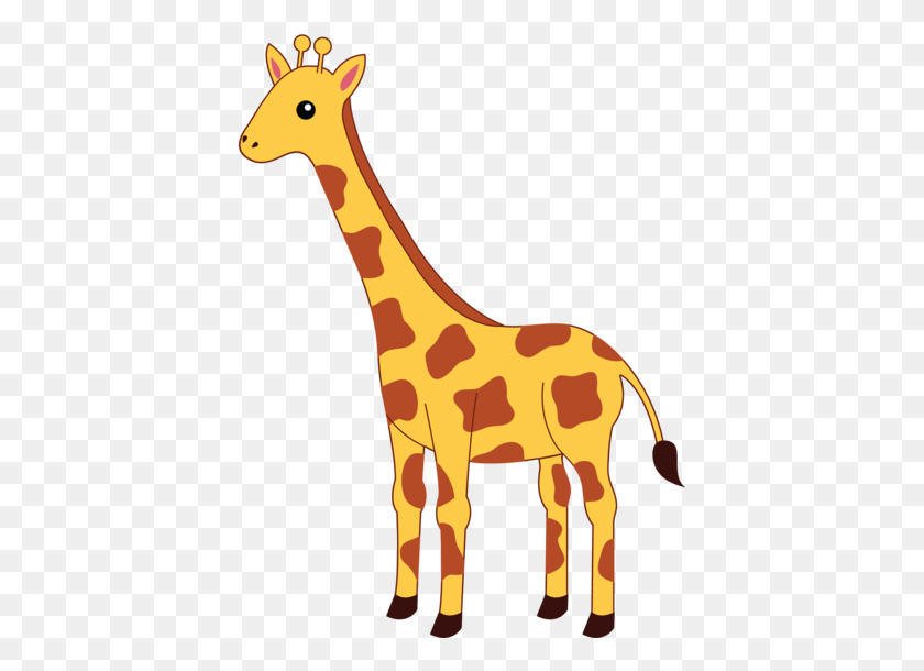 407x550 Clip Art Giraffe - Giraffe Clipart Outline