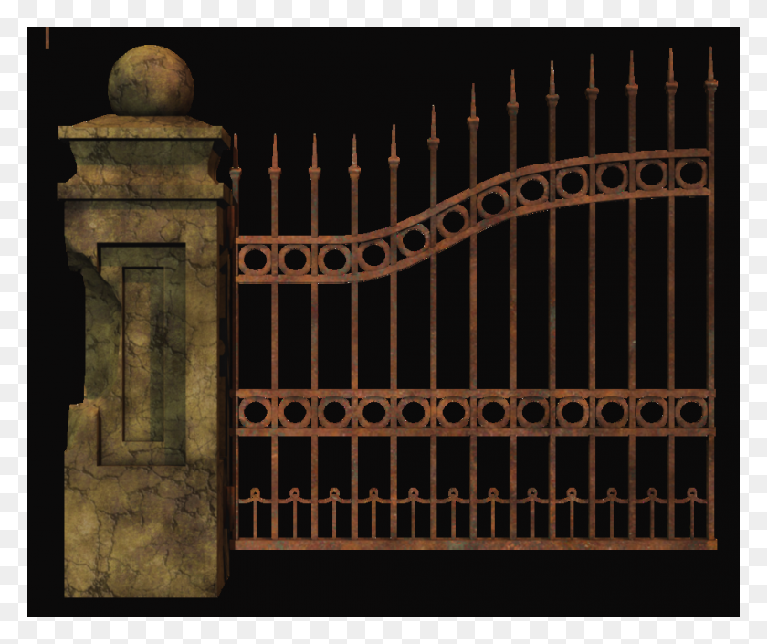 983x813 Clip Art Graveyard Gate Left Png Stock - Cemetery PNG