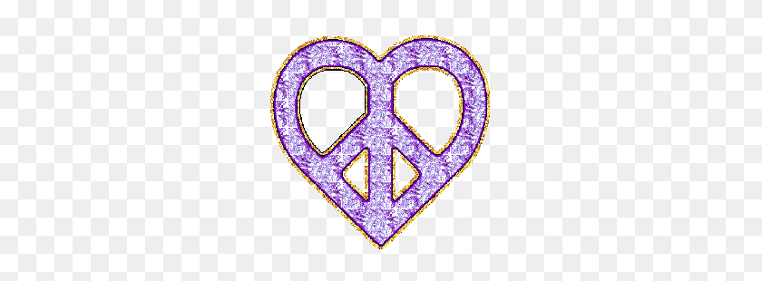 250x250 Clip Art Heart Theme Peace Sign Art - Lavender PNG