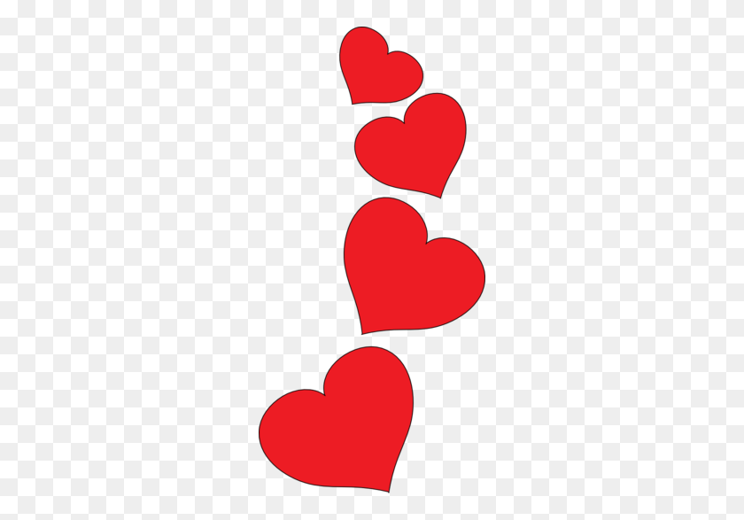 256x527 Clip Art Hearts - Valentines Day Hearts Clipart