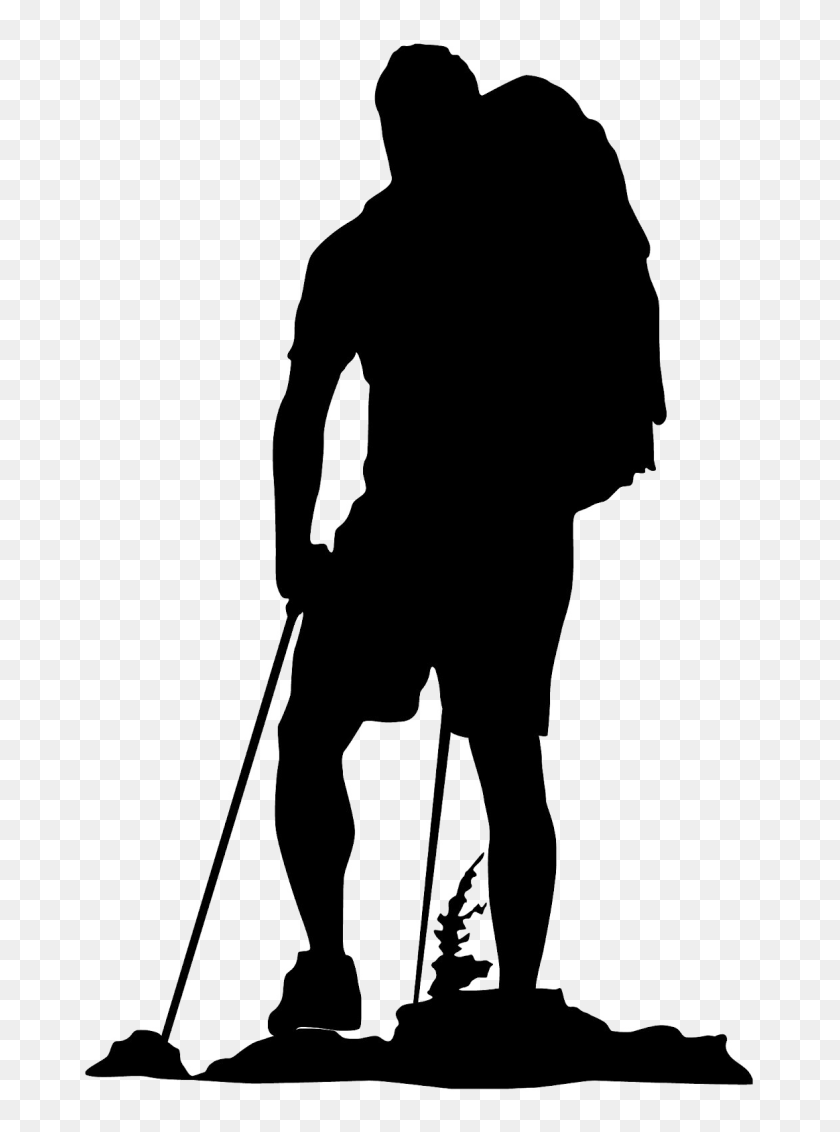 1164x1600 Clip Art Hiking Backpacking Vector Graphics Silhouette - Hiking Clipart Black And White