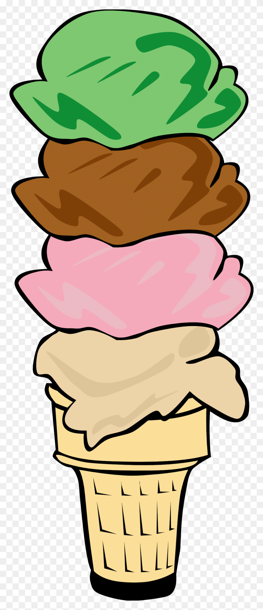 999x2415 Clipart Ice Cream Cone - Niños Comiendo Helado Clipart