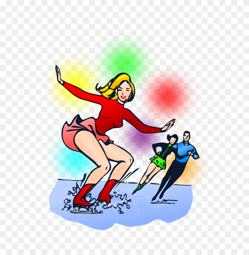 566x800 Clip Art Ice Skating - Footsteps Clipart