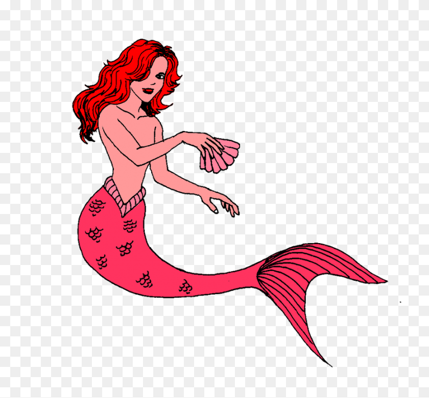 865x800 Clip Art Illustration Of A Red - Mermaid Tail Clipart