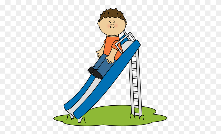 433x450 Clip Art Kid Playing On A Slide Clip Art - Excited Clipart