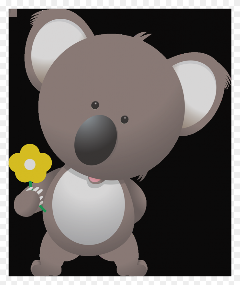800x958 Clip Art Koala - Koala Clipart