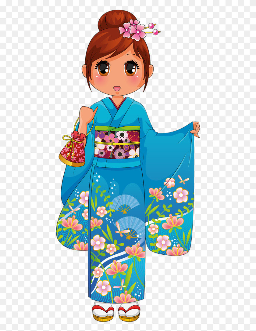 472x1024 Clipart, Kokeshi Dolls And Dolls - Kimono Clipart