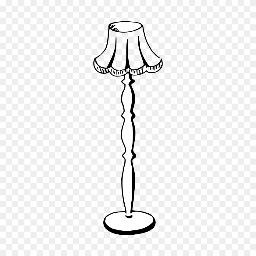 2400x2400 Clip Art Lamp - Bed Clipart Black And White