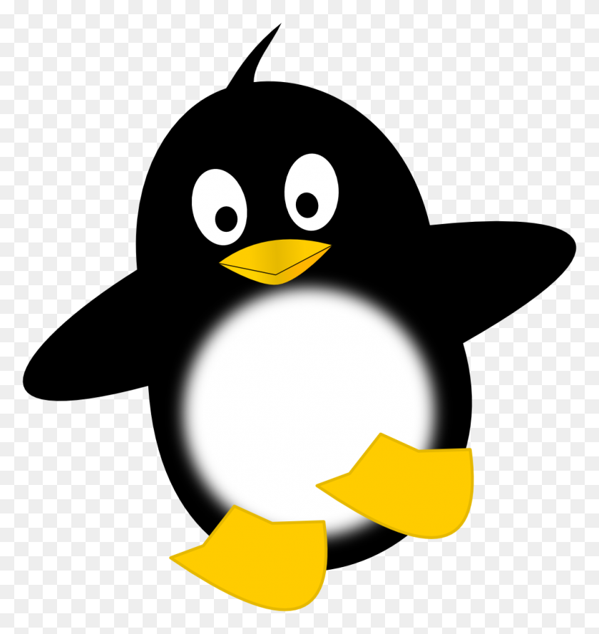 999x1062 Clip Art Little Funny Penguin - Free June Clipart