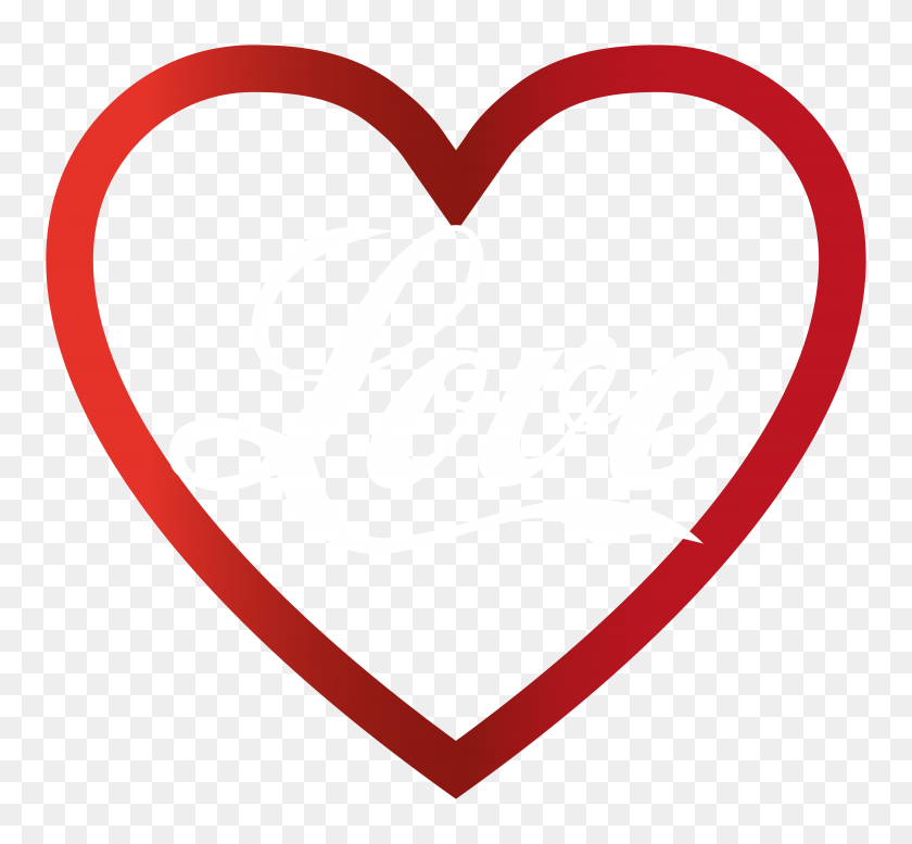 8262x7604 Clip Art Love Heart - Heart Line Clipart