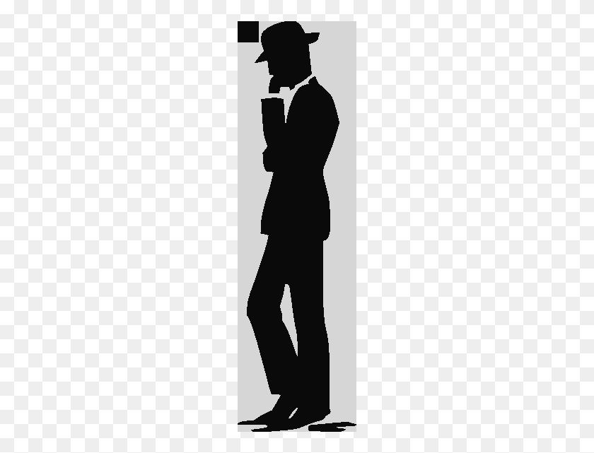 168x581 Clip Art Man Walking Talking On Cell Phone Silhouette Clip Art - Man In Suit Clipart
