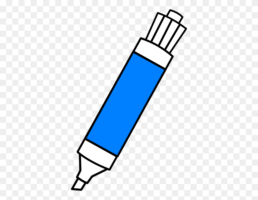 378x592 Clip Art Markers Blue Dry - Dry Clipart