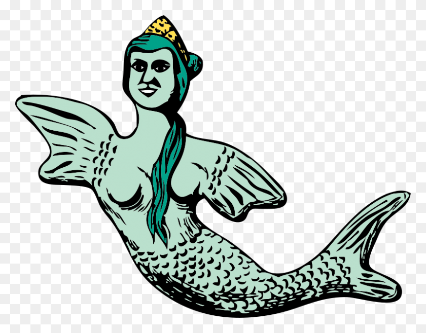800x613 Clip Art Mermaid - Pirate And Mermaid Clipart