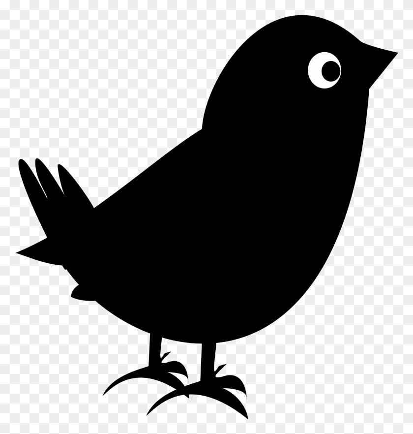 1692x1785 Clipart Of A Black Bird Blackbird Clipart Encaramado - Pluma Con Aves Clipart