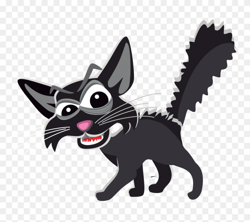 949x835 Clip Art Of A Scary Cat Winging - Dog Cat Clipart
