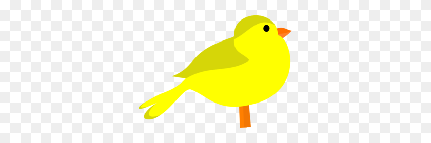 299x219 Clip Art Of A Yellow Bird - Boho Birds Clipart