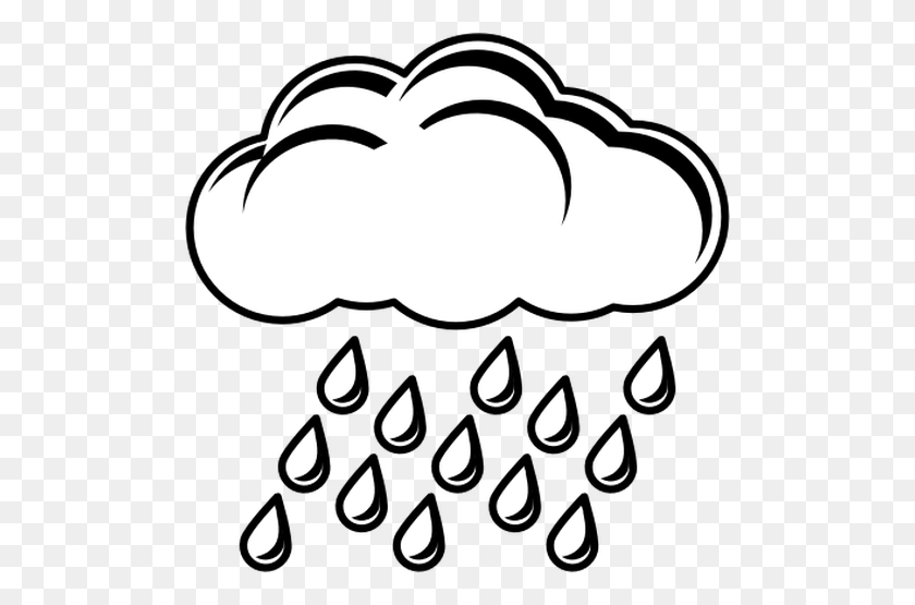 500x495 Clip Art Of Black And White Rainy Day Sign - Sleet Clipart