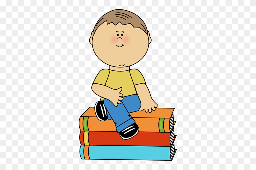 323x500 Clip Art Of Boy Sitting Little On A Bench Cartoon Vector Search - Bookstore Clipart Free