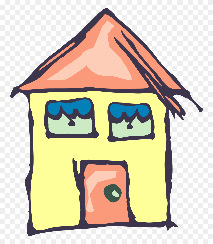 758x900 Clip Art Of Buildings - Row Of Houses Clipart