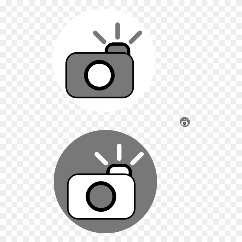 800x800 Clip Art Of Camera - Camera Clipart Black And White