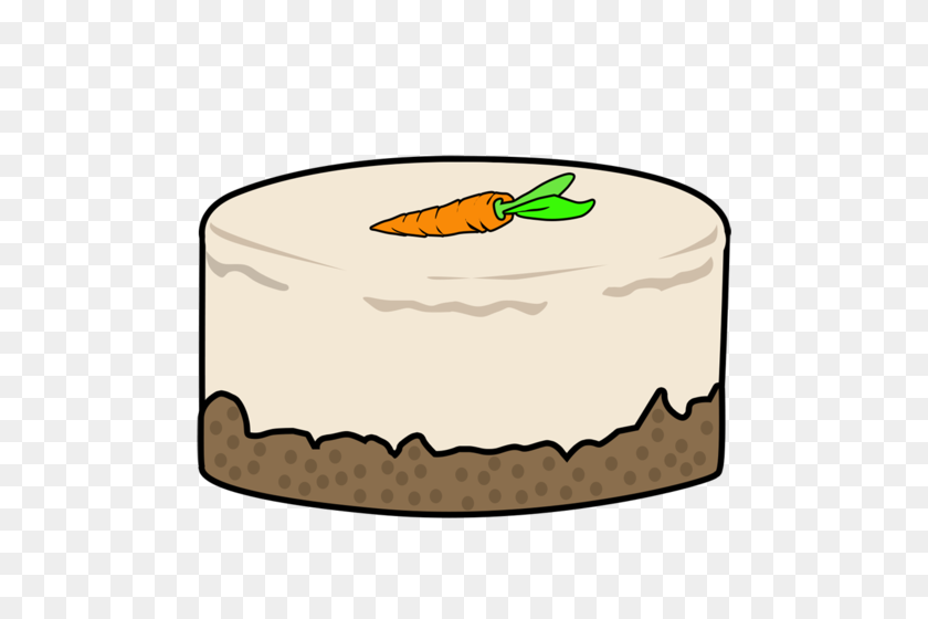 500x500 Clip Art Of Carrot Cake Clipart Pencil And In Color - Cake Images Clipart