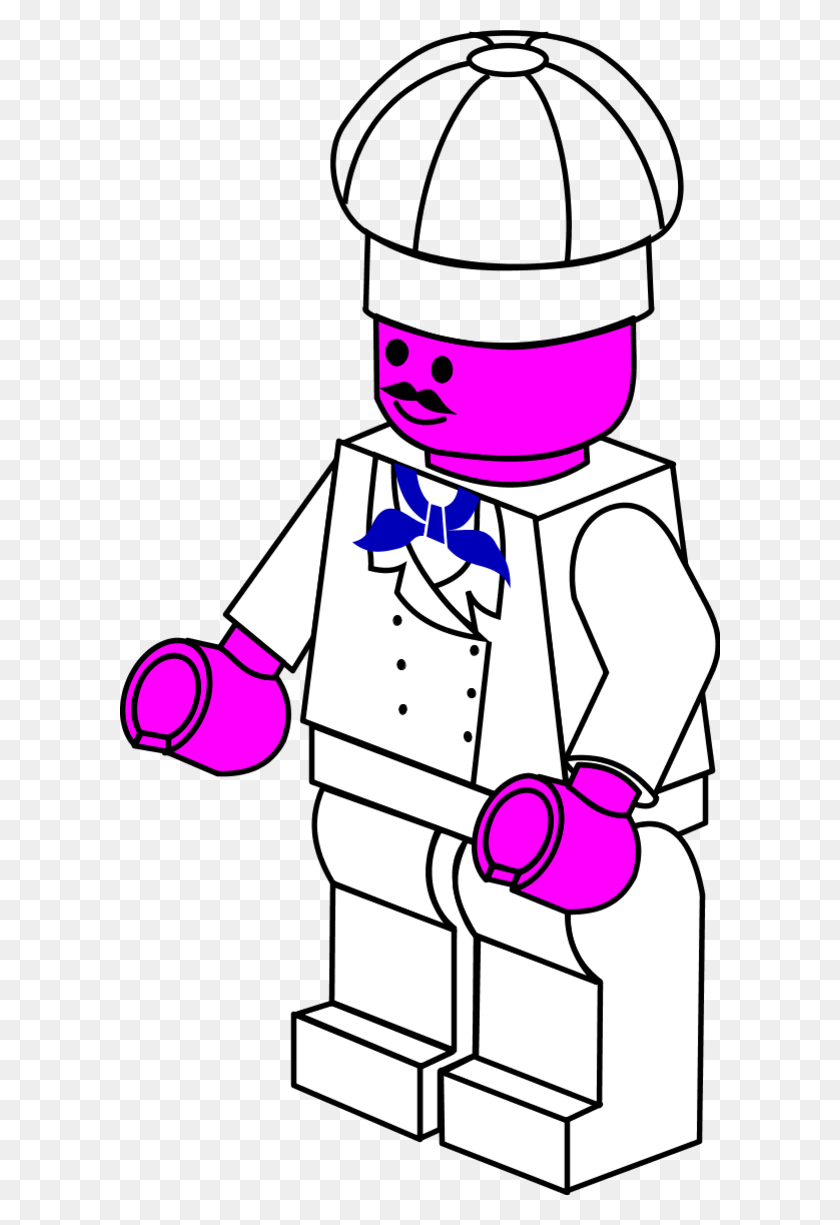 600x1165 Clipart Of Chef - Lego Clipart Blanco Y Negro