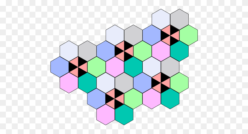 500x396 Clip Art Of Connected Hexagon Cells - Connecting Cubes Clipart