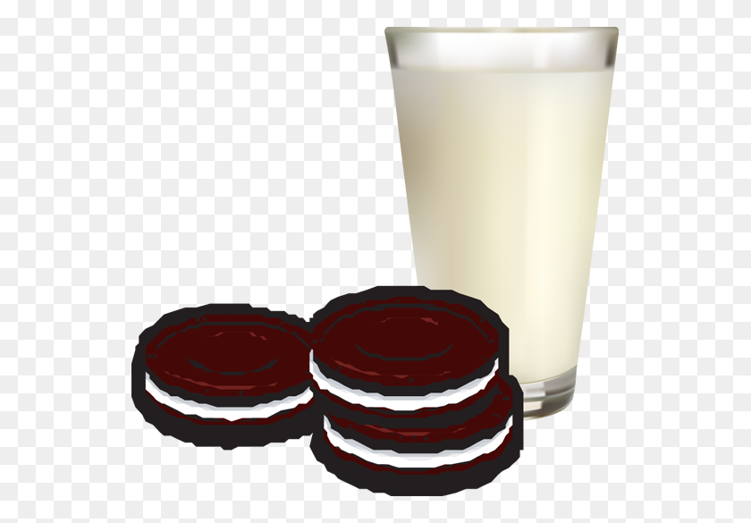 545x525 Clip Art Of Cookies And Milk - Milk Clipart PNG