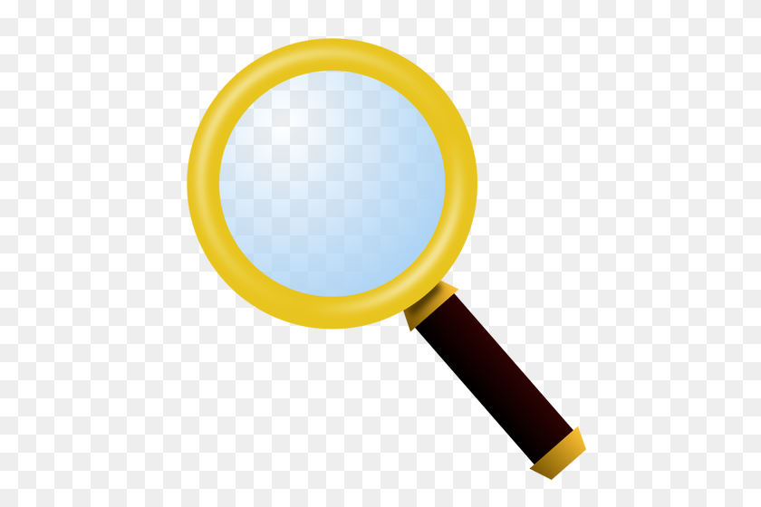 454x500 Clip Art Of Gold Plated Magnifying Glass - Magnifying Glass Clipart