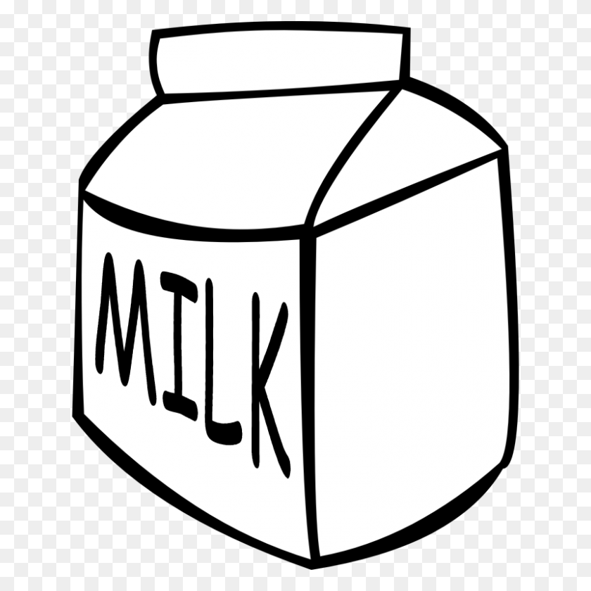 800x800 Clip Art Of Milk - Cheese Clipart Black And White