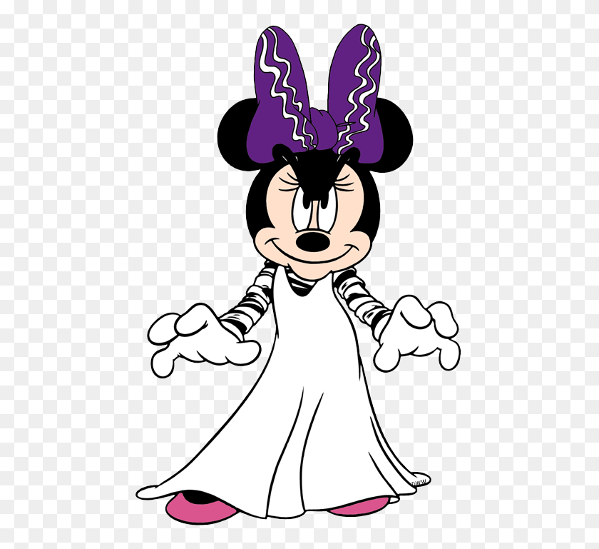 461x709 Clip Art Of Minnie Mouse On Halloween Minnie Fun - Mickey Mouse Halloween Clipart