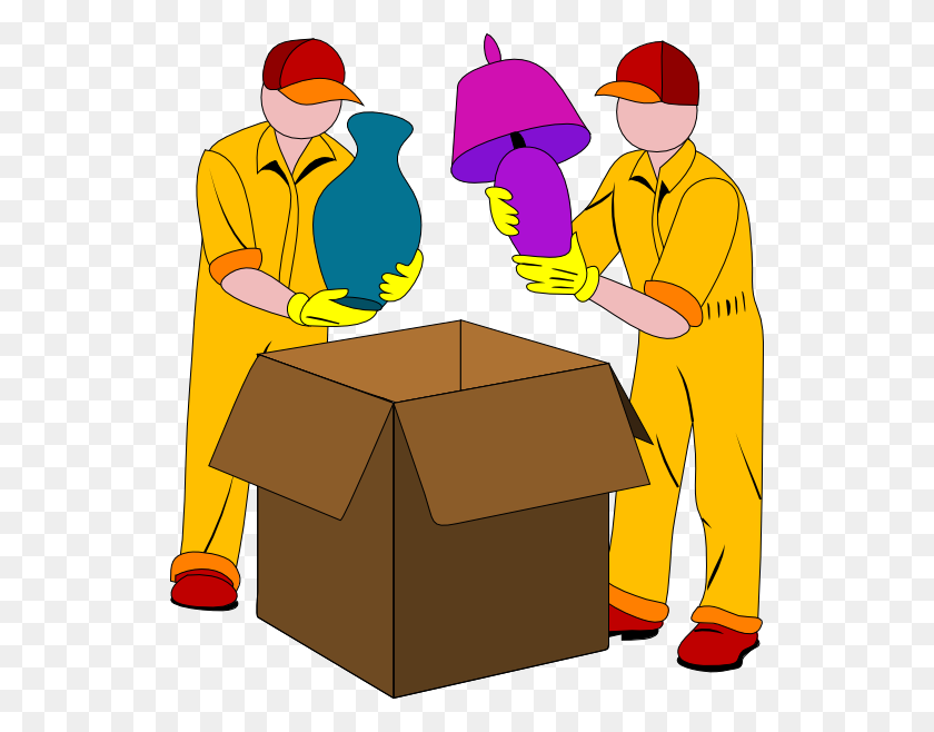 534x598 Clipart Of Movers Packing - Hard Worker Clipart