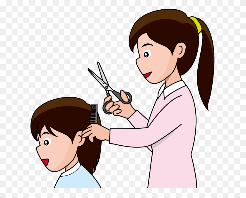 631x617 Clip Art Of Someone Combing Their Hair - Combing Hair Clipart