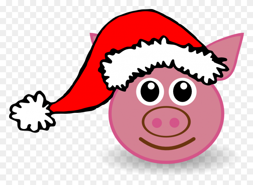 999x711 Clip Art Palomaironique Pig Face Cartoon Pink - Chinese Hat Clipart