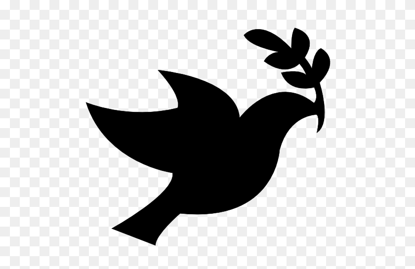 555x486 Clip Art Peace Black Peace Dove Black White - Peace Sign Clipart Black And White