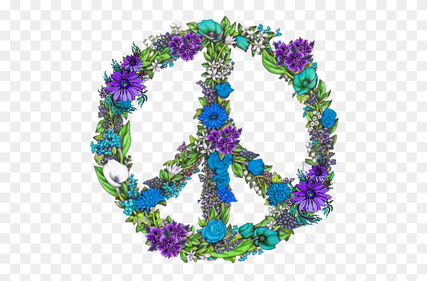 500x494 Clip Art Peace Buds - Peace Sign PNG