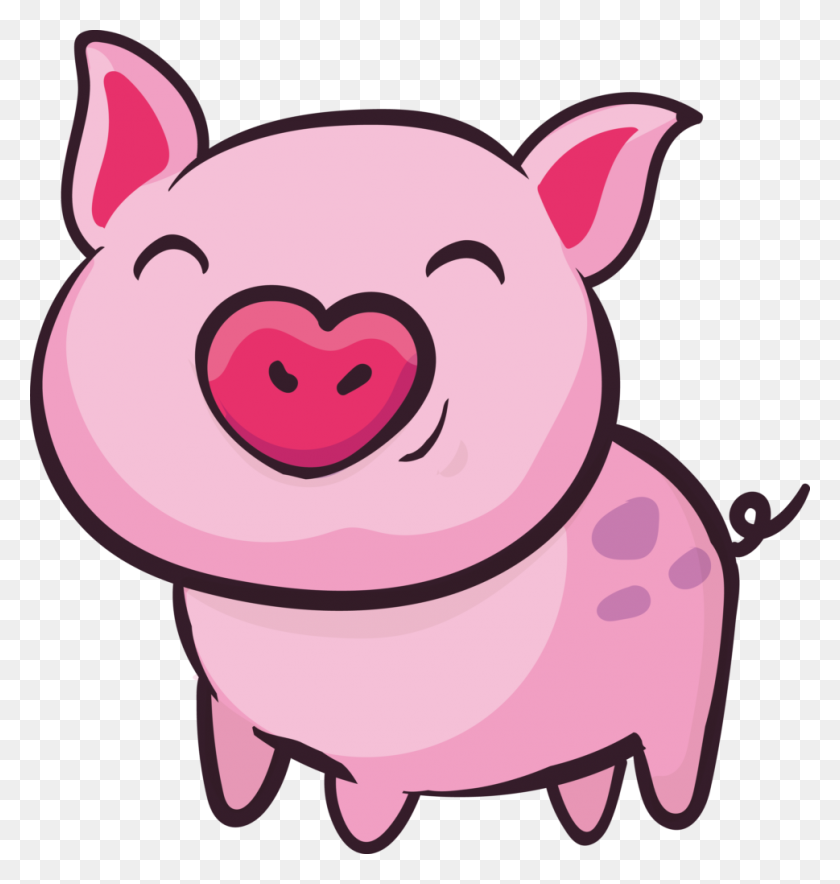 969x1024 Clip Art Pig - Pork Clipart