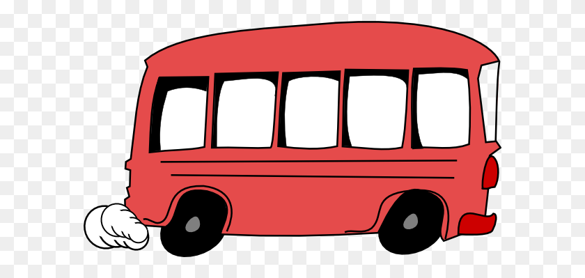 600x339 Картинки Красный Автобус На Clker Com Вектор Онлайн Роялти - Крылатый Клипарт