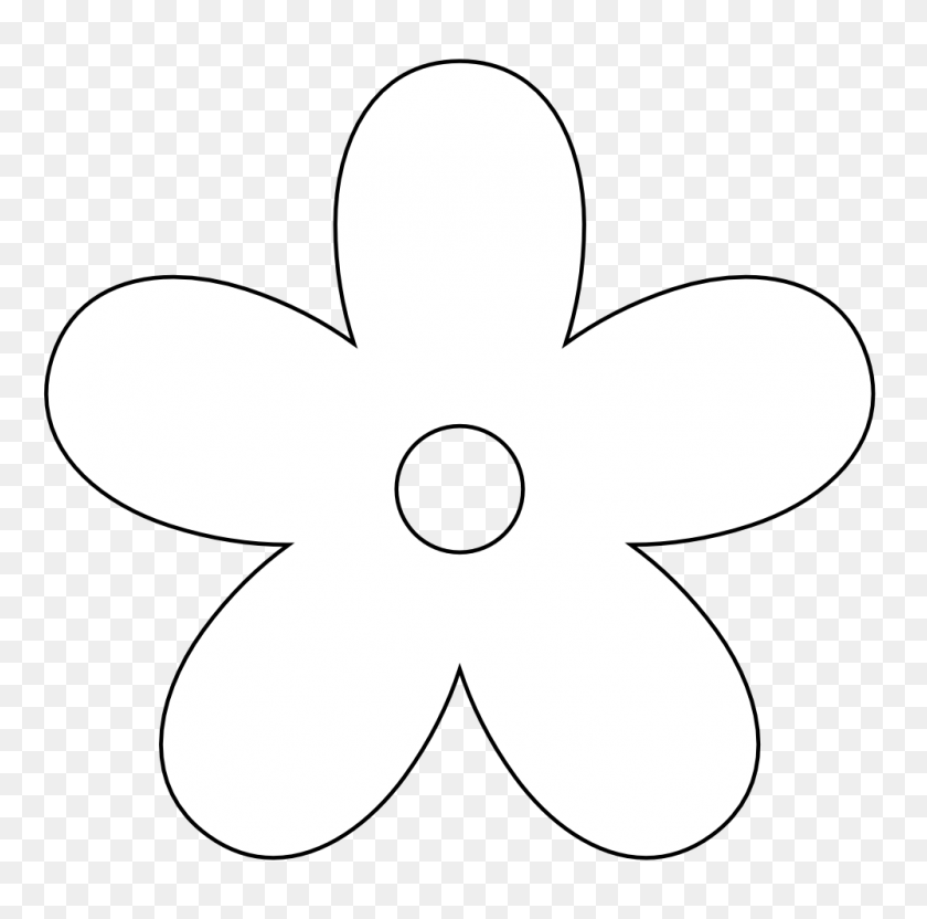 999x990 Клипарт Ретро Цветок Черно-Белые Линии Искусства - Белый Цветок Png
