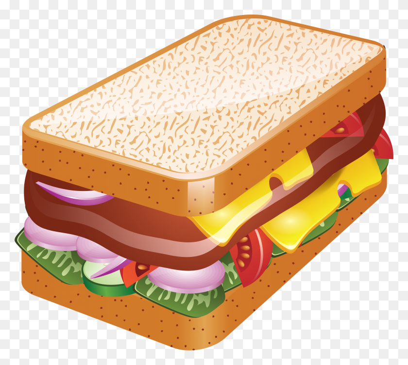 3473x3087 Imágenes Prediseñadas De Sandwich - Hamburguesa Clipart Png