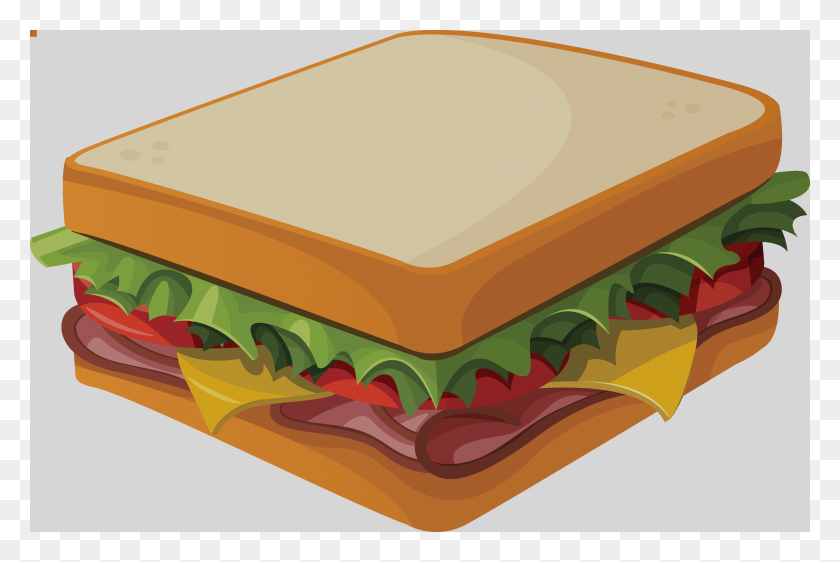 3445x2218 Clip Art Sandwich With Bacon Food And Beverages Download Clip Art - Bacon Clipart
