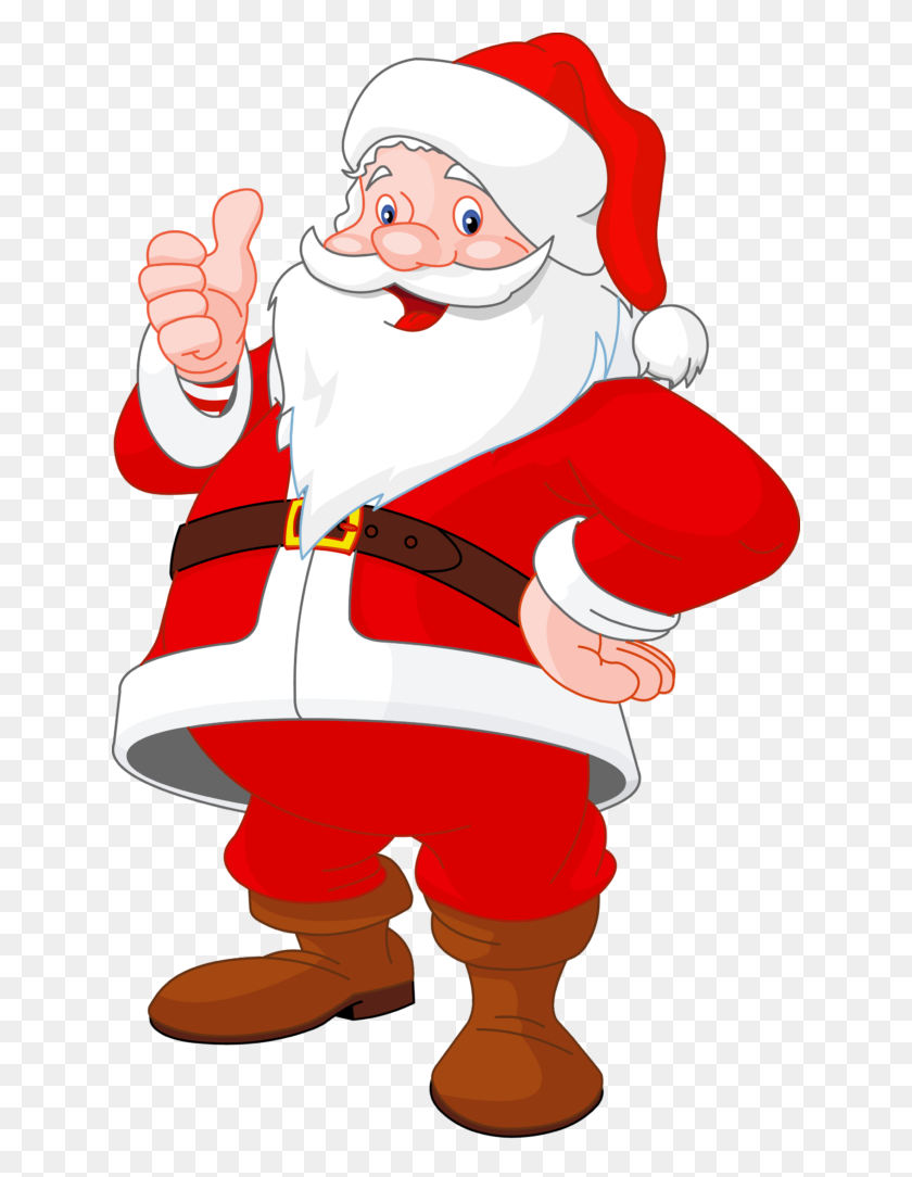 634x1024 Clip Art Santa - Clipart Santa Sleigh And Reindeer