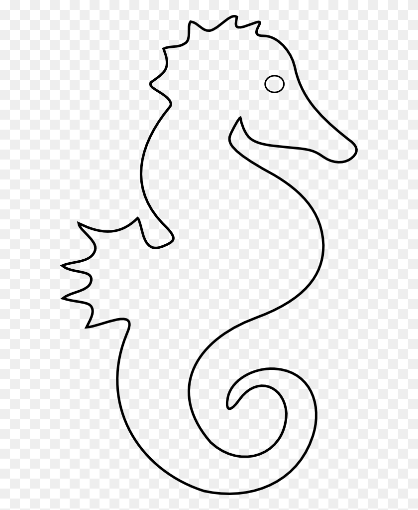 598x963 Clip Art Sea Horse - Sea Creatures Clipart