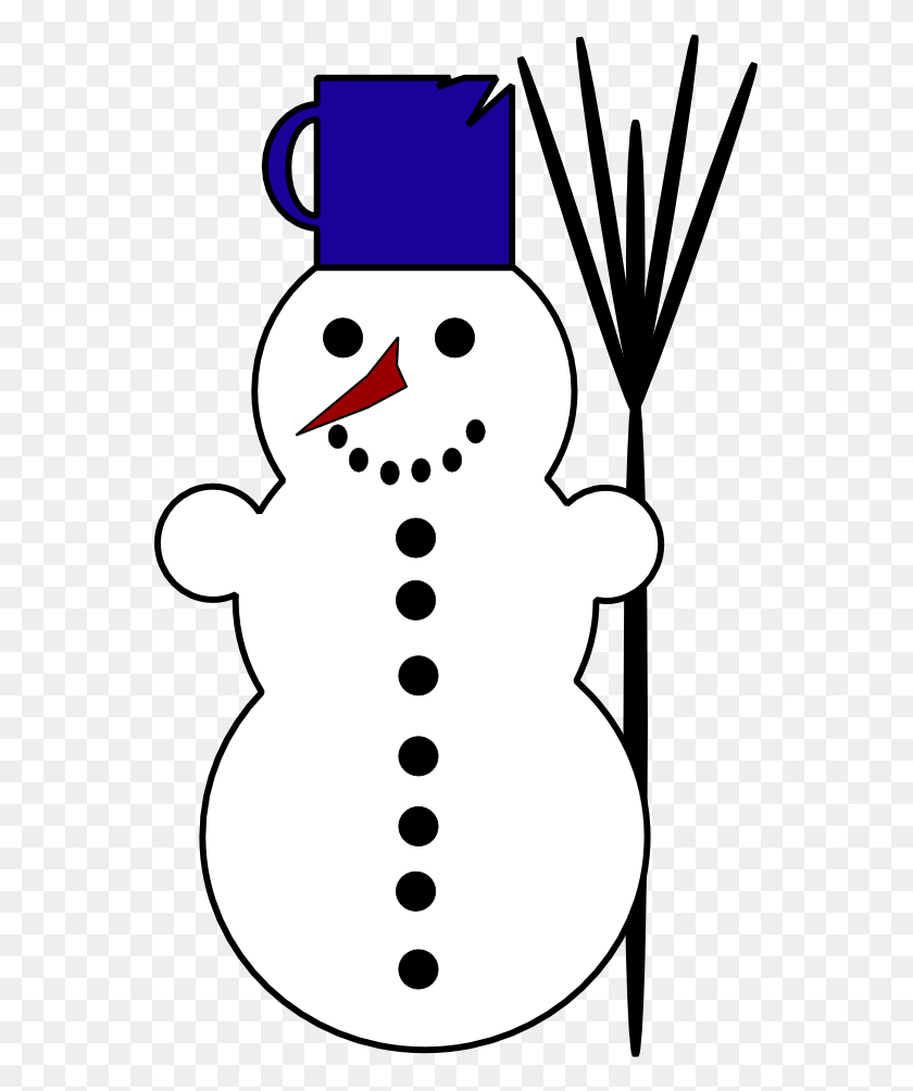 555x944 Clip Art Snow Man - Snow Hat Clipart