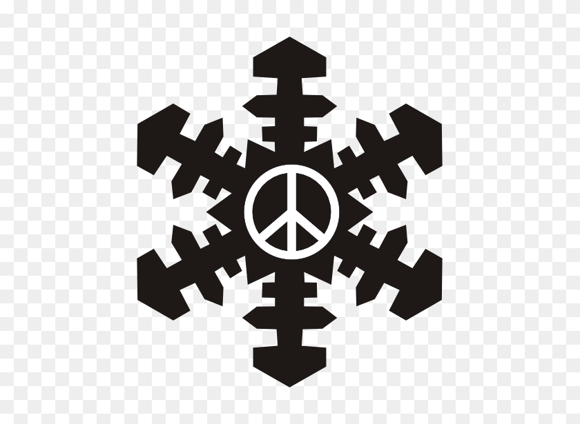 555x555 Clip Art Snowflake Christmas Xmas Holiday Peace - Peace Sign Clipart Black And White