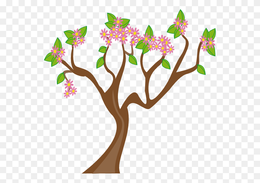 555x532 Clipart Spring Tree - Ramita De Imágenes Prediseñadas