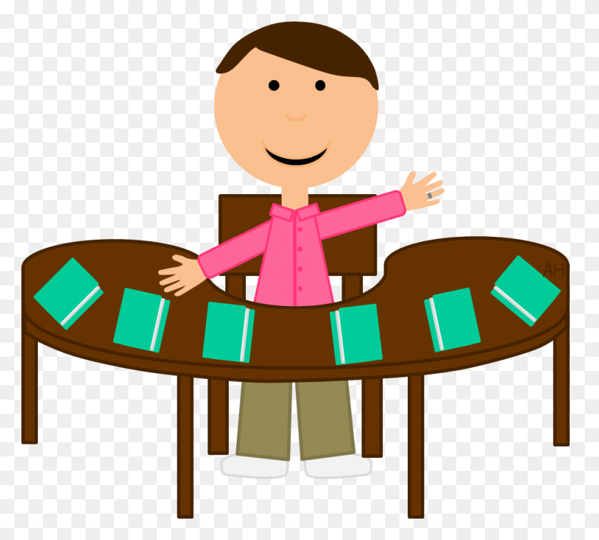 979x875 Clip Art Student Working At Desk Clip Art - Student Sitting At Desk Clipart