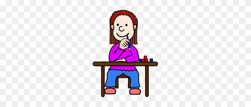 225x300 Clip Art Student Writing - Student Clipart