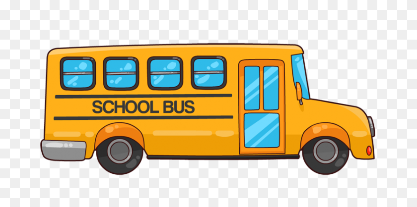 823x378 Clip Art Transportation And Vehicles - School Bus Clipart PNG
