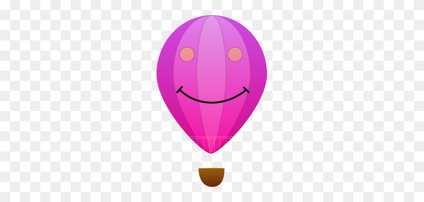 219x340 Clip Art Transportation Hot Air Balloon Drawing - Pink Balloon PNG